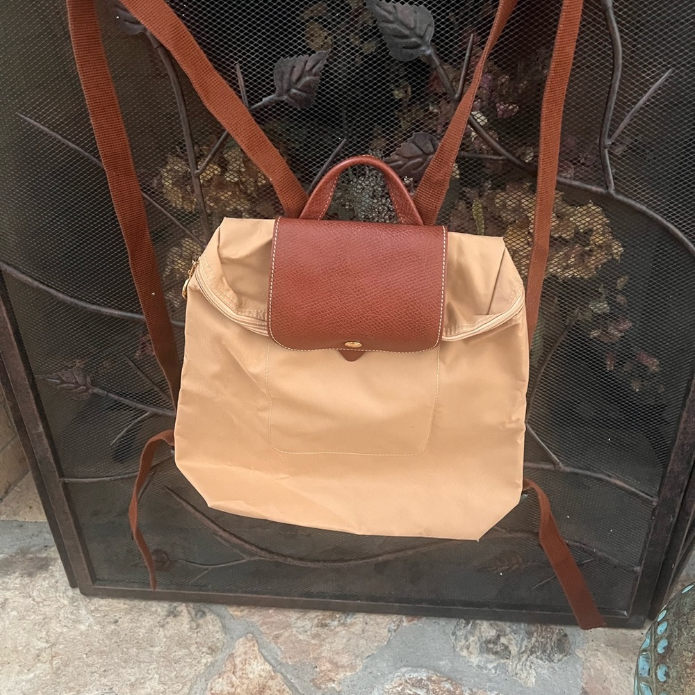 Beige, Lt Brown,Tan  Longchamp backpack